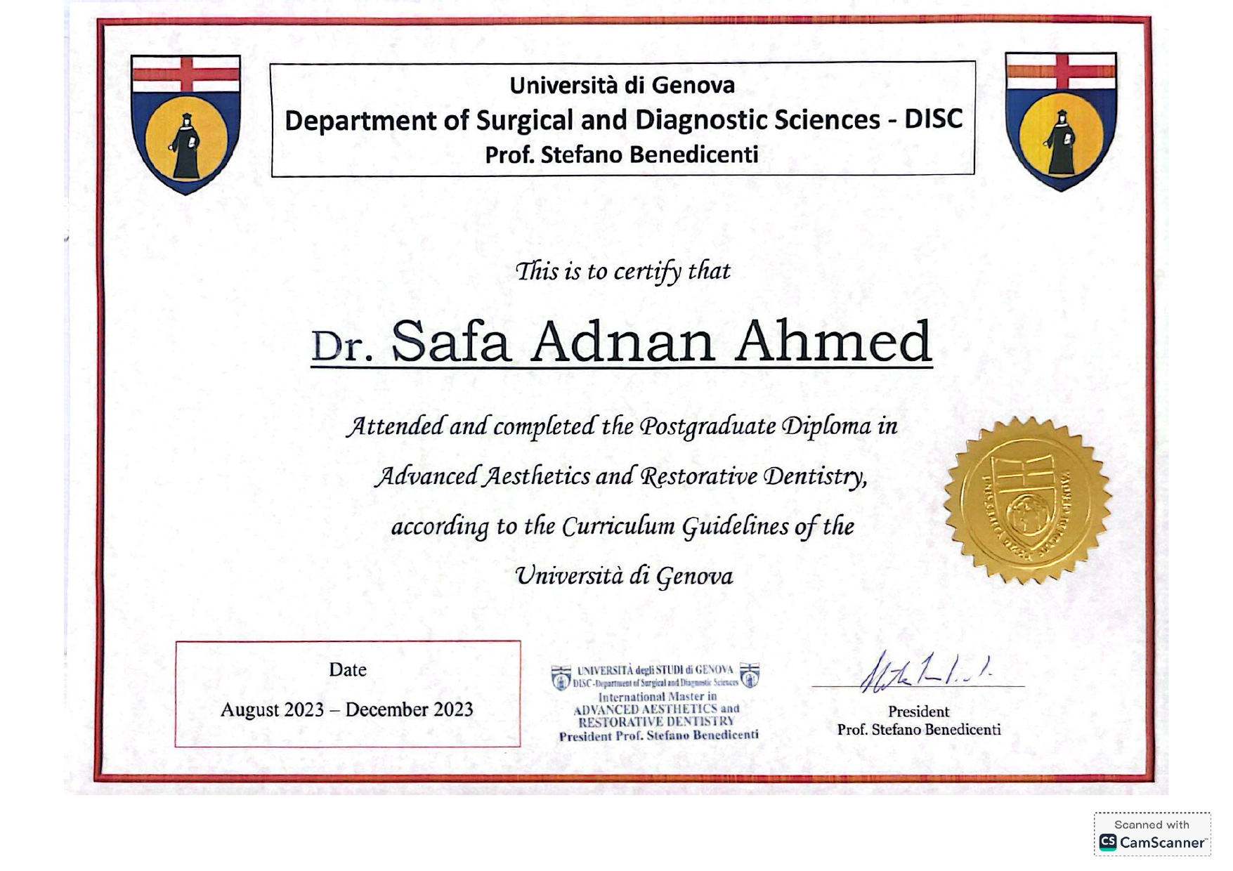 Advanced Aesthetics Certificate